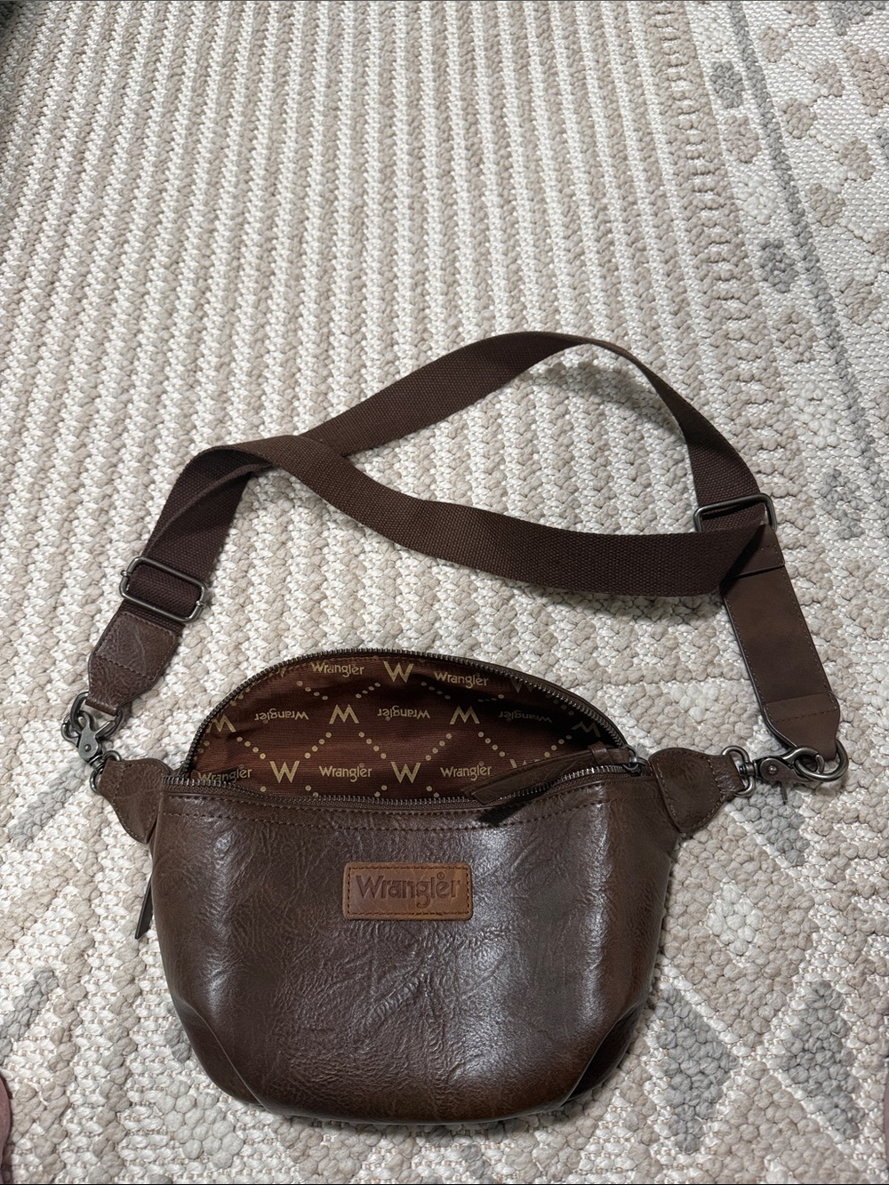 Wrangler Dark Brown Men's Belt Bag with Adjustable Strap